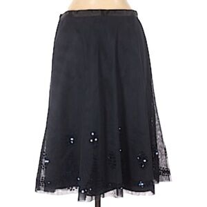 Old Navy Black Sequined A-Line Knee Length Skirt